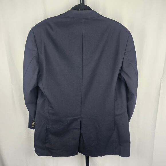 Chaps Ralph Lauren Navy Wool Blazer 42T Gold Crest Buttons 90s Vintage - Picture 7 of 7